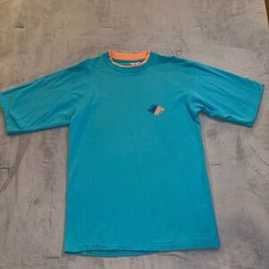 Vintage Gitano Certified Sports T-Shirt Teal Orange Skate Surf Mens Medium USA